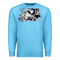 Ocean Blue guernica artwork Premium Sweatshirt - linhVisuals