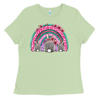 Matcha Easter bunny rainbow Ladies Tee - OliviaCreatesArt