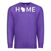 Purple home in wisconsin love u.s Premium Sweatshirt - linhVisuals