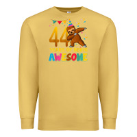 Antique Gold 44 years old birthday sloth dabbing 44th birthday sloth Premium Sweatshirt - linhVisuals