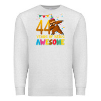 Oatmeal Heather 44 years old birthday sloth dabbing 44th birthday sloth Premium Sweatshirt - linhVisuals