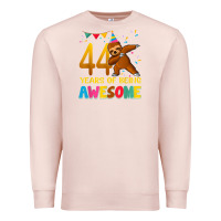Pale Pink 44 years old birthday sloth dabbing 44th birthday sloth Premium Sweatshirt - linhVisuals
