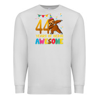 Dove Grey 44 years old birthday sloth dabbing 44th birthday sloth Premium Sweatshirt - linhVisuals