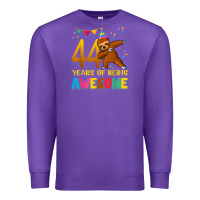 Purple 44 years old birthday sloth dabbing 44th birthday sloth Premium Sweatshirt - linhVisuals