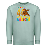 Seafoam 44 years old birthday sloth dabbing 44th birthday sloth Premium Sweatshirt - linhVisuals