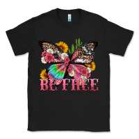Black be free with butterfly and cactus flowers Classic Tee - Artiststas