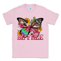 Bubblegum Pink be free with butterfly and cactus flowers Classic Tee - Artiststas