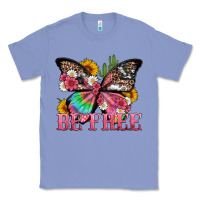 Colony Blue be free with butterfly and cactus flowers Classic Tee - Artiststas