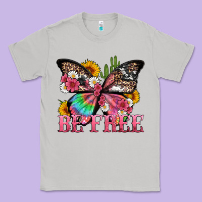 Be Free With Butterfly And Cactus Flowers Classic Tee Designed By Artiststas