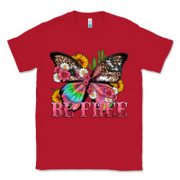 Red be free with butterfly and cactus flowers Classic Tee - Artiststas