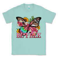 Seafoam be free with butterfly and cactus flowers Classic Tee - Artiststas