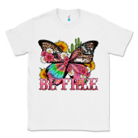 White be free with butterfly and cactus flowers Classic Tee - Artiststas