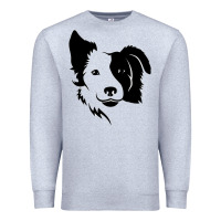 Heather Grey dog, collie, dogs, collies, border collies, puppy, sheepdog Premium Sweatshirt - linhVisuals