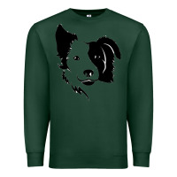 Sports Green dog, collie, dogs, collies, border collies, puppy, sheepdog Premium Sweatshirt - linhVisuals