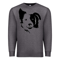 Charcoal Heather dog, collie, dogs, collies, border collies, puppy, sheepdog Premium Sweatshirt - linhVisuals