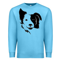 Ocean Blue dog, collie, dogs, collies, border collies, puppy, sheepdog Premium Sweatshirt - linhVisuals