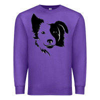 Purple dog, collie, dogs, collies, border collies, puppy, sheepdog Premium Sweatshirt - linhVisuals