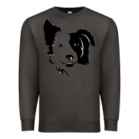 Smoke dog, collie, dogs, collies, border collies, puppy, sheepdog Premium Sweatshirt - linhVisuals