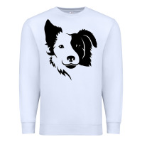 White dog, collie, dogs, collies, border collies, puppy, sheepdog Premium Sweatshirt - linhVisuals
