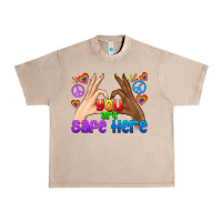 French Oak LGBTQ+ You Are Safe Here Urban Heavy Tee - BundleAndBundleShop