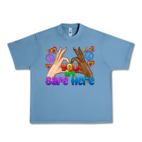 Pebble Blue LGBTQ+ You Are Safe Here Urban Heavy Tee - BundleAndBundleShop