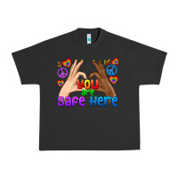 Pigment Black LGBTQ+ You Are Safe Here Urban Heavy Tee - BundleAndBundleShop