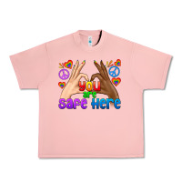 Salmon LGBTQ+ You Are Safe Here Urban Heavy Tee - BundleAndBundleShop