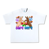 White LGBTQ+ You Are Safe Here Urban Heavy Tee - BundleAndBundleShop