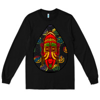 Black african masks teardrop  6 Long Sleeve Tee - BundleAndBundleShop