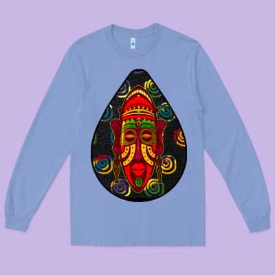 African Masks Teardrop  6 Long Sleeve Tee Designed By Bundleandbundleshop