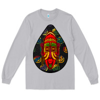 Moon Dust african masks teardrop  6 Long Sleeve Tee - BundleAndBundleShop