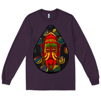 Plum african masks teardrop  6 Long Sleeve Tee - BundleAndBundleShop