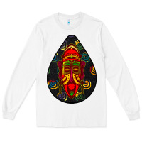 White african masks teardrop  6 Long Sleeve Tee - BundleAndBundleShop