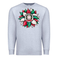Heather Grey sunflower i̇talian flag Premium Sweatshirt - JahusDesignShop