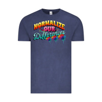 Vintage Denim Normalize our differences Autism Vintage Tee - FaDigitalArtStudio
