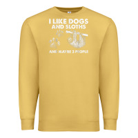 Antique Gold i like dogs and sloths and maybe 3 people funny animals Premium Sweatshirt - linhVisuals