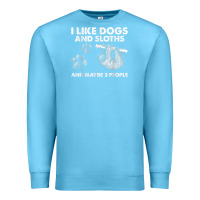 Ocean Blue i like dogs and sloths and maybe 3 people funny animals Premium Sweatshirt - linhVisuals