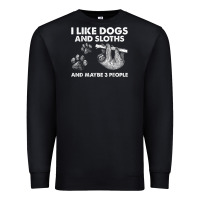 Black i like dogs and sloths and maybe 3 people funny animals Premium Sweatshirt - linhVisuals