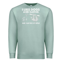 Seafoam i like dogs and sloths and maybe 3 people funny animals Premium Sweatshirt - linhVisuals