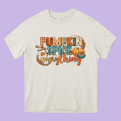 Pumpkin Spice Everything Heavy Core Tee Designed By Cowgirlartshop
