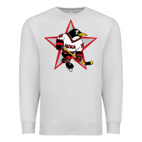 Dove Grey red penguin 1990's russian Premium Sweatshirt - linhVisuals