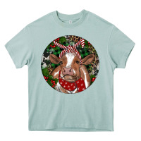Arona Brown Cow Christmas Heavy Core Tee - RanaPortraitStore