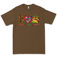 Cacao Peace love tacos Mexico Premium Tee - HowdyJamesFarm