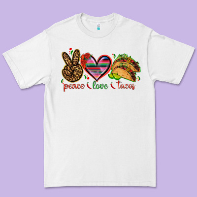 Peace Love Tacos Mexico Premium Tee Designed By Howdyjamesfarm