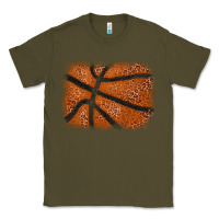 Army Green Basketball leopard glitter background Classic Tee - HowdyJamesFarm