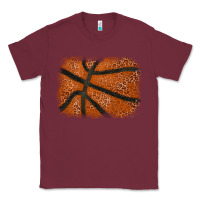 Burgundy Basketball leopard glitter background Classic Tee - HowdyJamesFarm