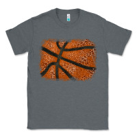 Charcoal Heather Basketball leopard glitter background Classic Tee - HowdyJamesFarm