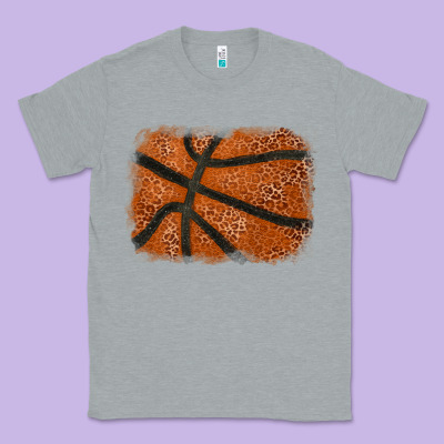 Basketball Leopard Glitter Background Classic Tee Designed By Howdyjamesfarm