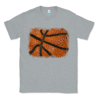 Heather Grey Basketball leopard glitter background Classic Tee - HowdyJamesFarm