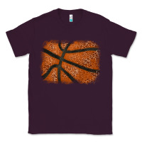 Plum Basketball leopard glitter background Classic Tee - HowdyJamesFarm